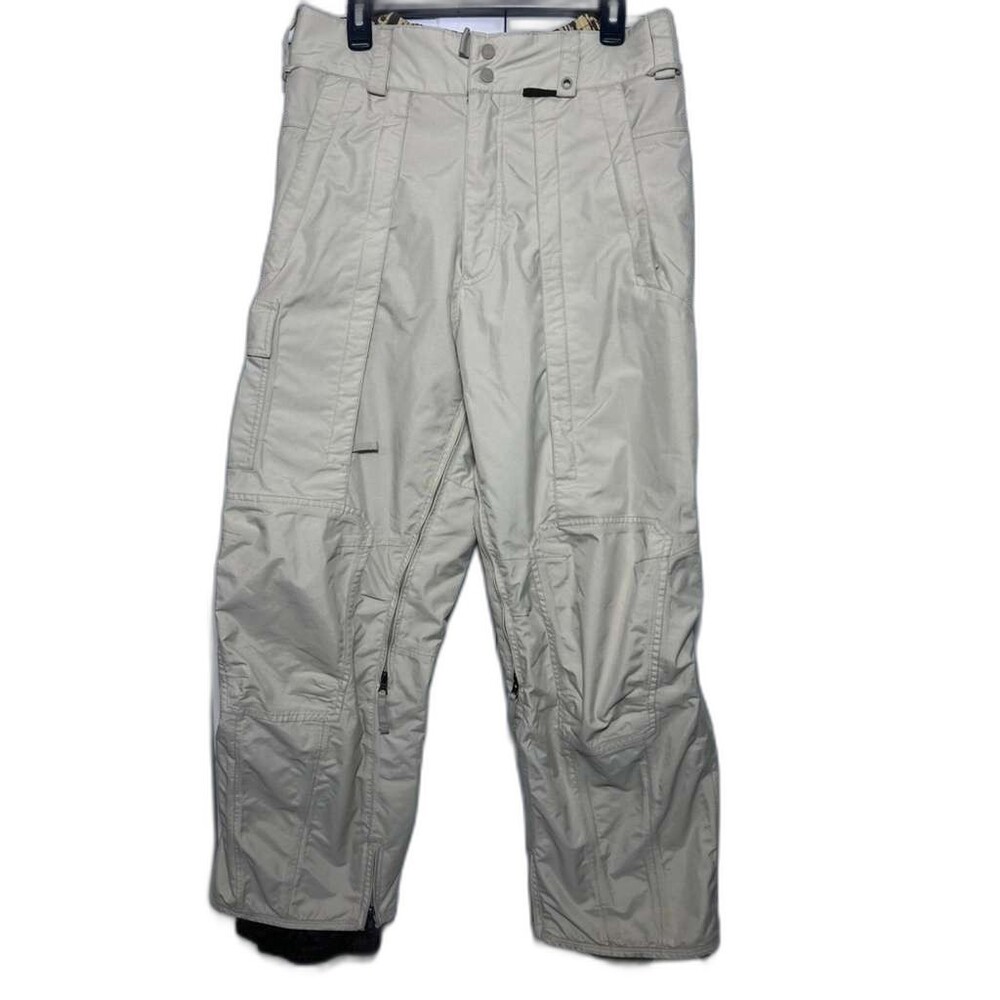 Burton Snowboard Ski Pants Women Medium Cream Cargo Insulated
